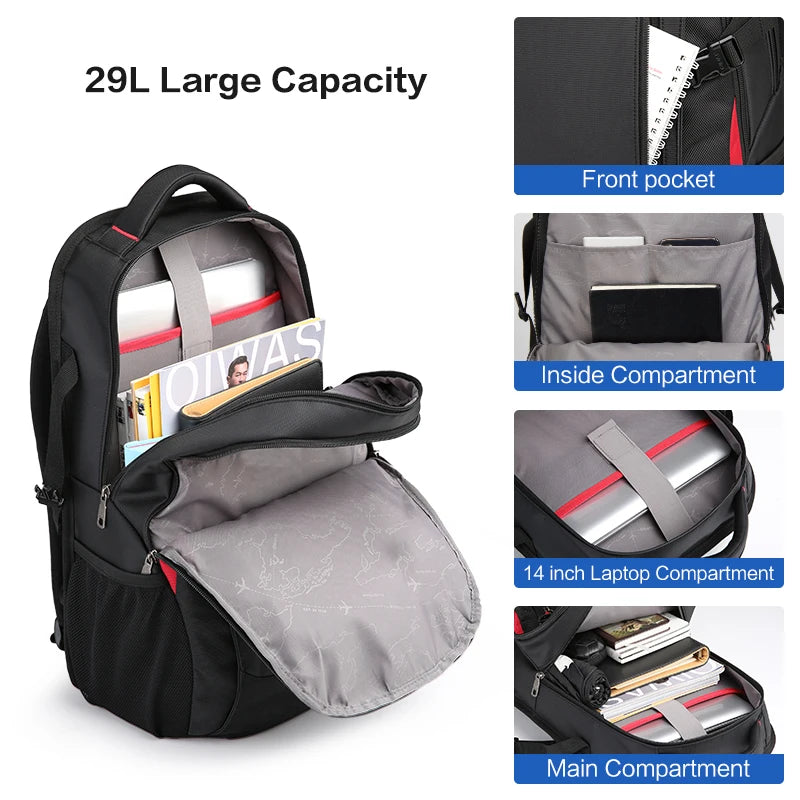 Mochilas portátil Oiwas 14 Polegadas à prova, nilon 29L, casual ombro - bagpack