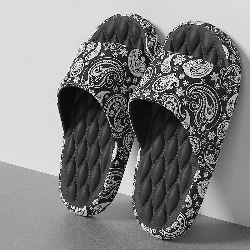 Chinelos Sola EVA Interior Aberto Toe Flip Flops Praia Slides Sandálias Rasas Impressão Desenho Animado Slide