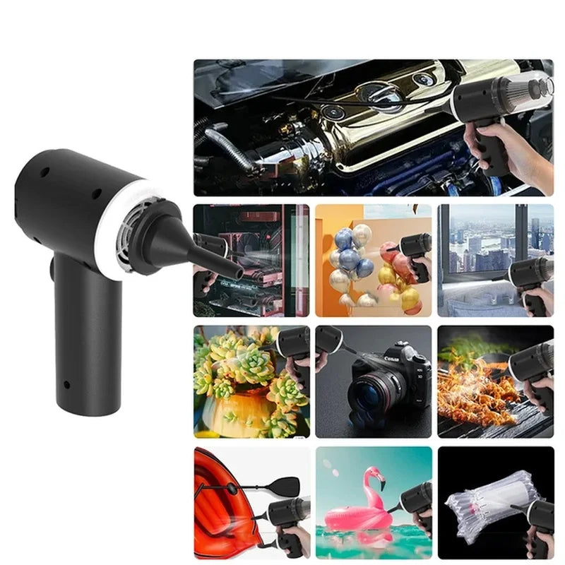 Aspirador de pó sem fio para carro, com carregamento USB 1200mAh, portátil, pó úmido e seco doméstico