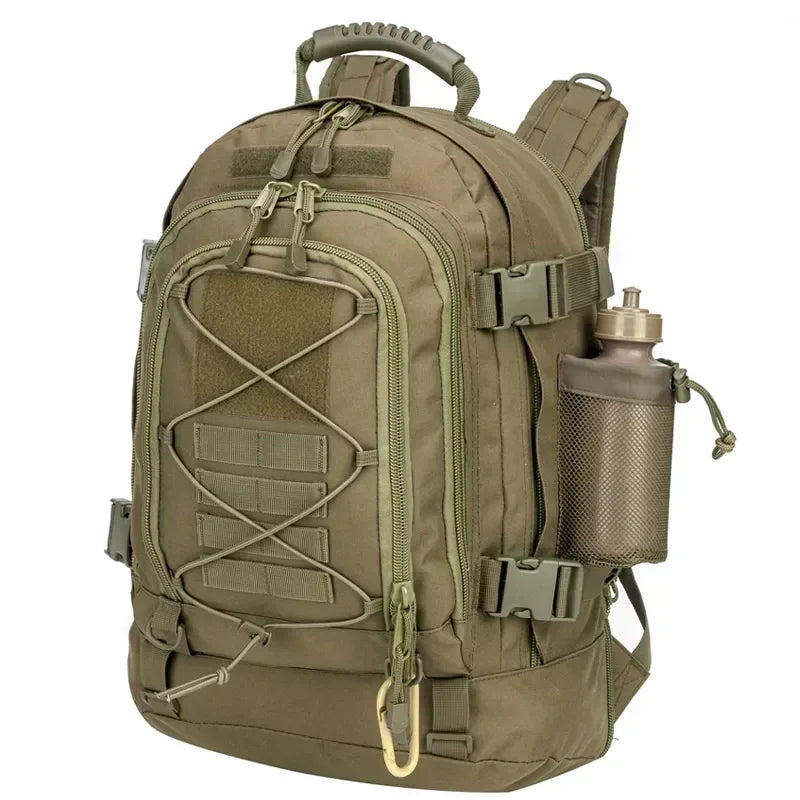 Mochila tática extra grande 60l para homens e mulheres, mochila para caminhadas ao ar livre, resistente à água, mochila de viagem, para laptop