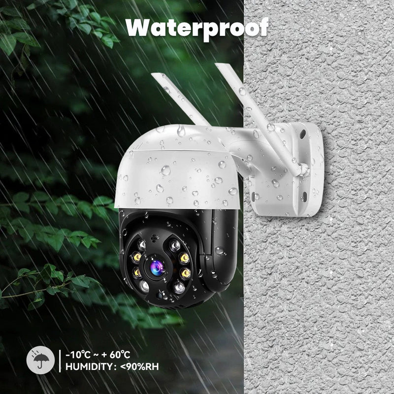 Câmera de segurança 4K 8MP 5x Zoom Digital AI Detecção Humana IP Sem Fio + Cartão de memória