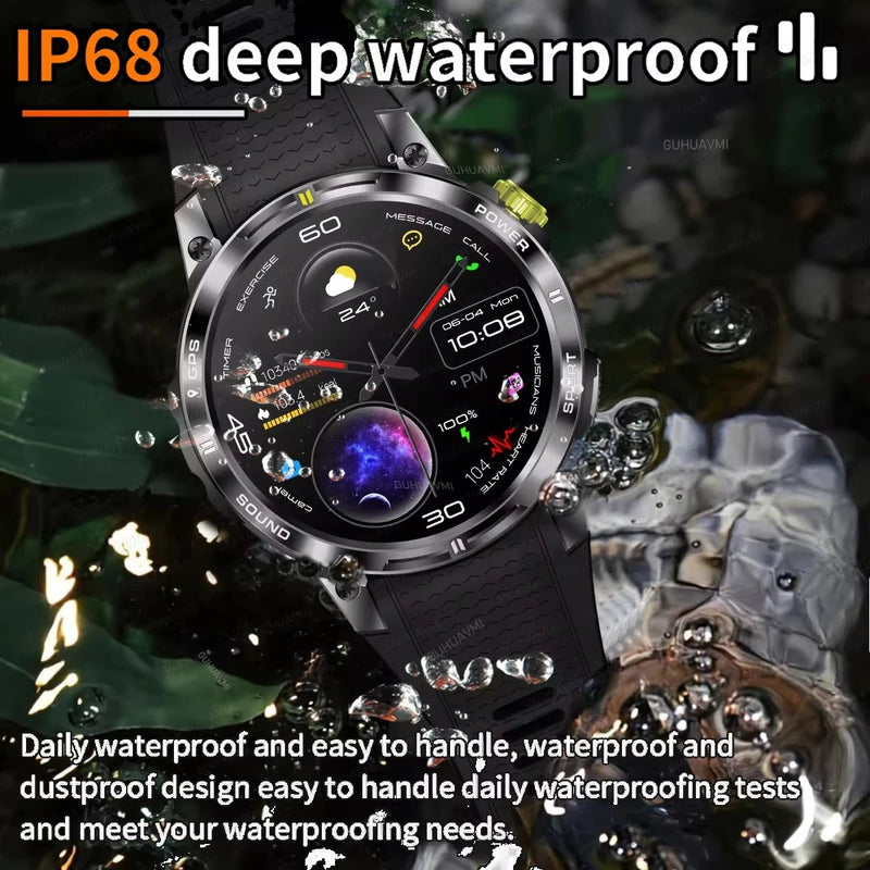 Relógio inteligente, GPS trajetória 1.5 "tela HD à prova d'água, bluetooth, chamadas, smartwatch masculino para android ios