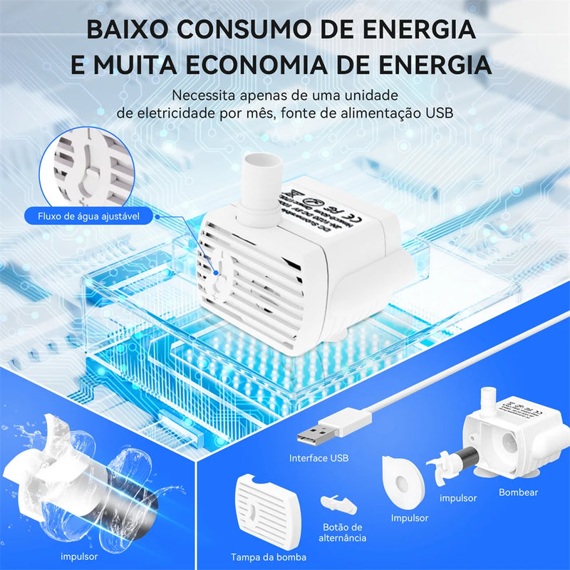 Dispenser de água automático inteligente para cães e gatos