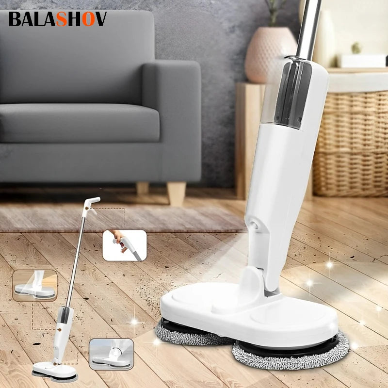 Limpador de esfregão elétrico sem fio automático 2 em 1, limpador de casa úmido e seco, máquina de esfregar piso, vidro, teto, portas e janelas
